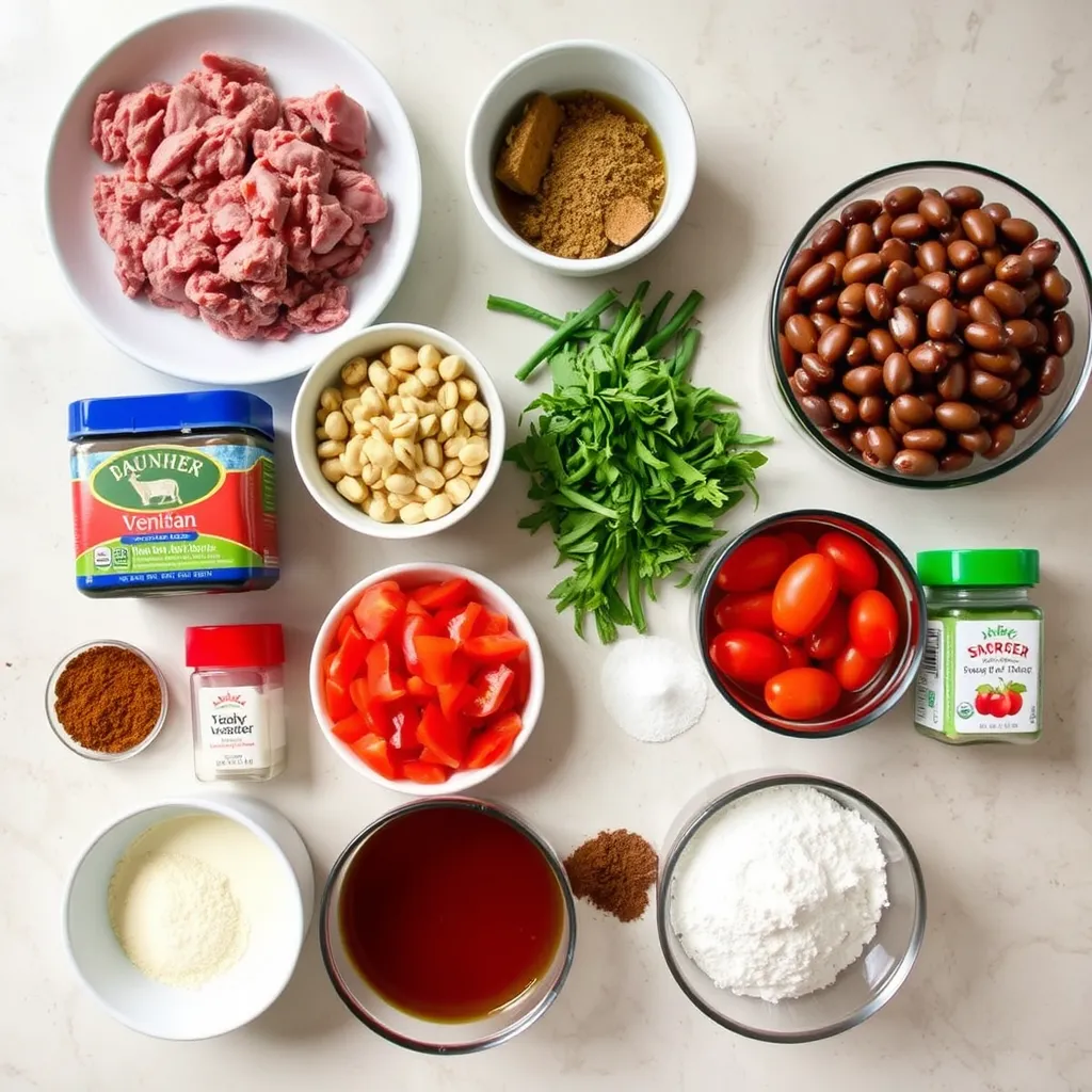 Ingredients for making easy deer chili