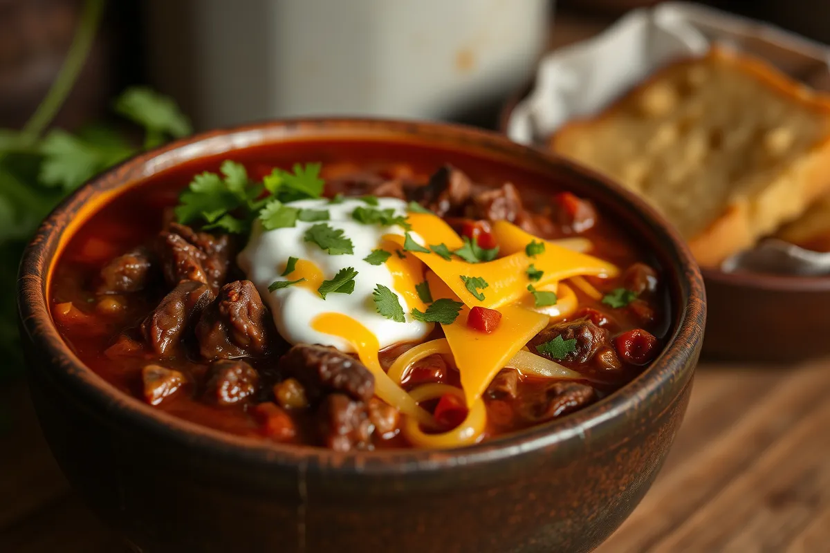 Step-by-step preparation of venison chili with ingredients